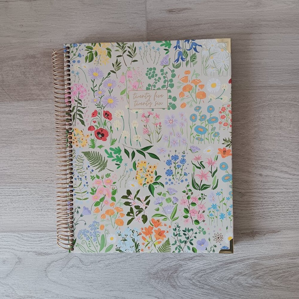Bloom Planners 2025-2026 Floral Spiral Hard Cover Motivational Monthly Weekly